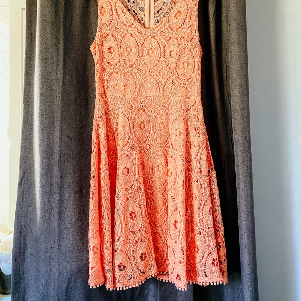 Coral lace dress by Soieblu